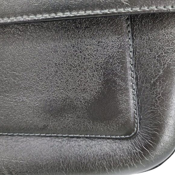 Francesco Biasia Leather Shoulder Bag Purse Handbag Gunmetal Gray Silver - Picture 5 of 14